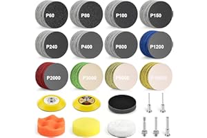 130 Pieces 3 Inch Sanding Disc, GOH DODD Headlight Restoration Kit Hook and Loop Sanding Pads 60 to 10000 Grit Wet Dry Sandpa