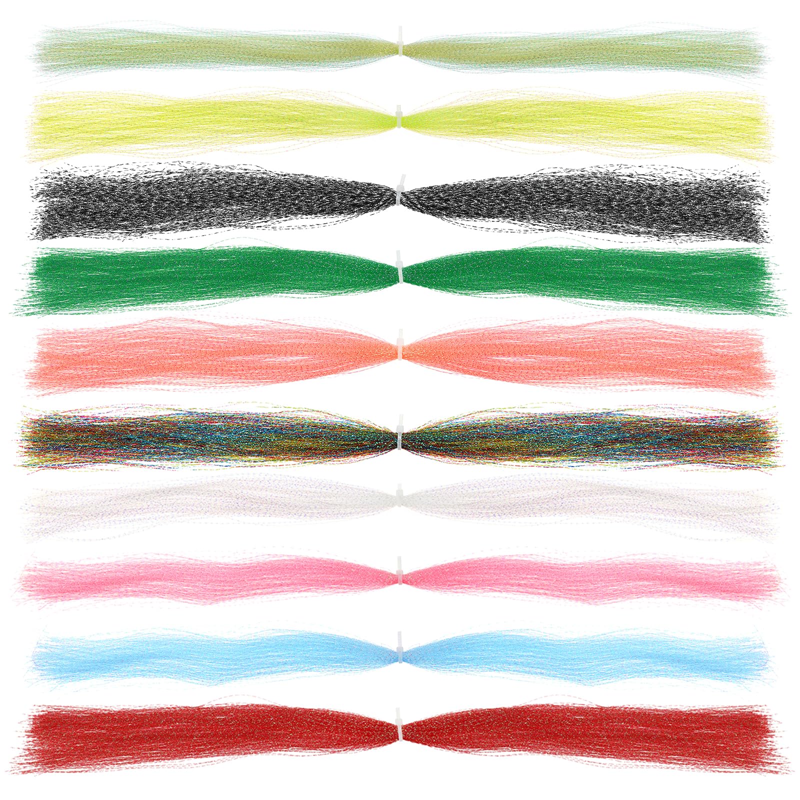 PATIKIL Crystal Flash Fly Fishing Line Fly Tying Material, 10Pcs 250 Strands Dry Flies Decorating Accessories for Making Fishing Hook Lure Flies, 10 Colors