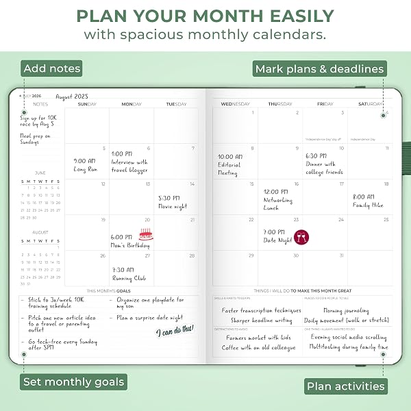 CLEVER FOX PLANNER PRO PREMIUM JAN 2026-JAN 2027 – LUXURIOUS WEEKLY, MONTHLY & BUDGET AGENDA ORGANIZER FOR PRODUCTIVITY & REACHING GOALS, A4 HARDCOVER + KEEPSAKE BOX – FOREST GREEN
