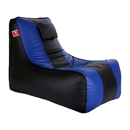 Comfy Bean Bags Bean Bag Lounger XXXL Bean Bag Without Fillers Cover (Black and Blue)