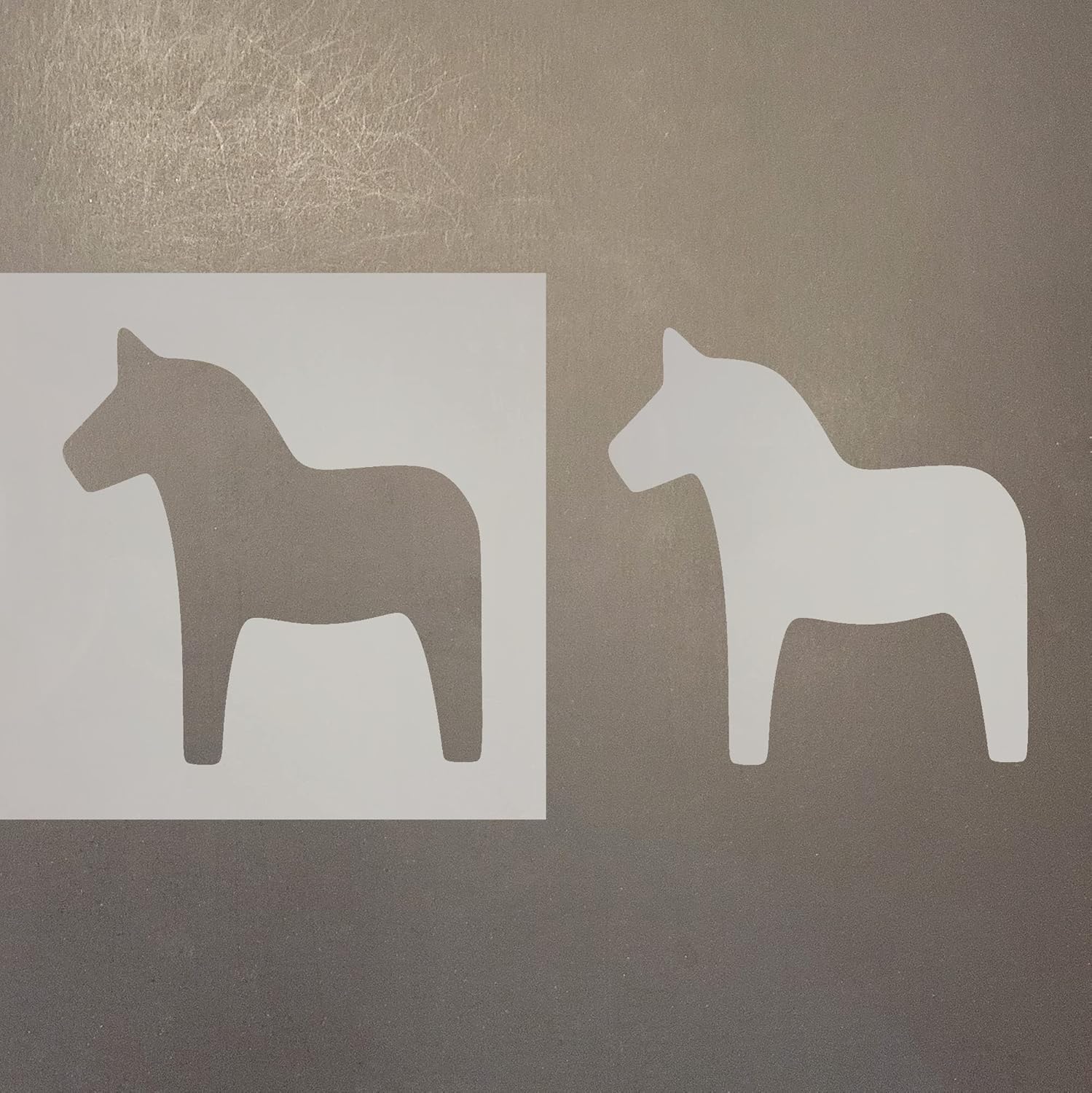 Mixed Media - Dala Horse Reusable Mylar Stencil - Art Craft Supplies New Sizes (8