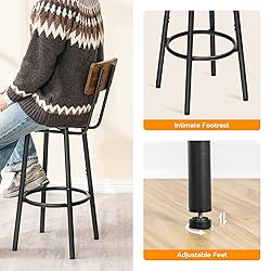 HOOBRO Bar Stools,Set of 2 Round Bar Chairs with