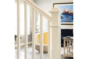 ASCENSION STAIR PARTS 962 - Wood Box Newel - Plain Style - 48 inch - Sleek Minimalist Design - Staircase Post - Paint-Grade (Poplar)