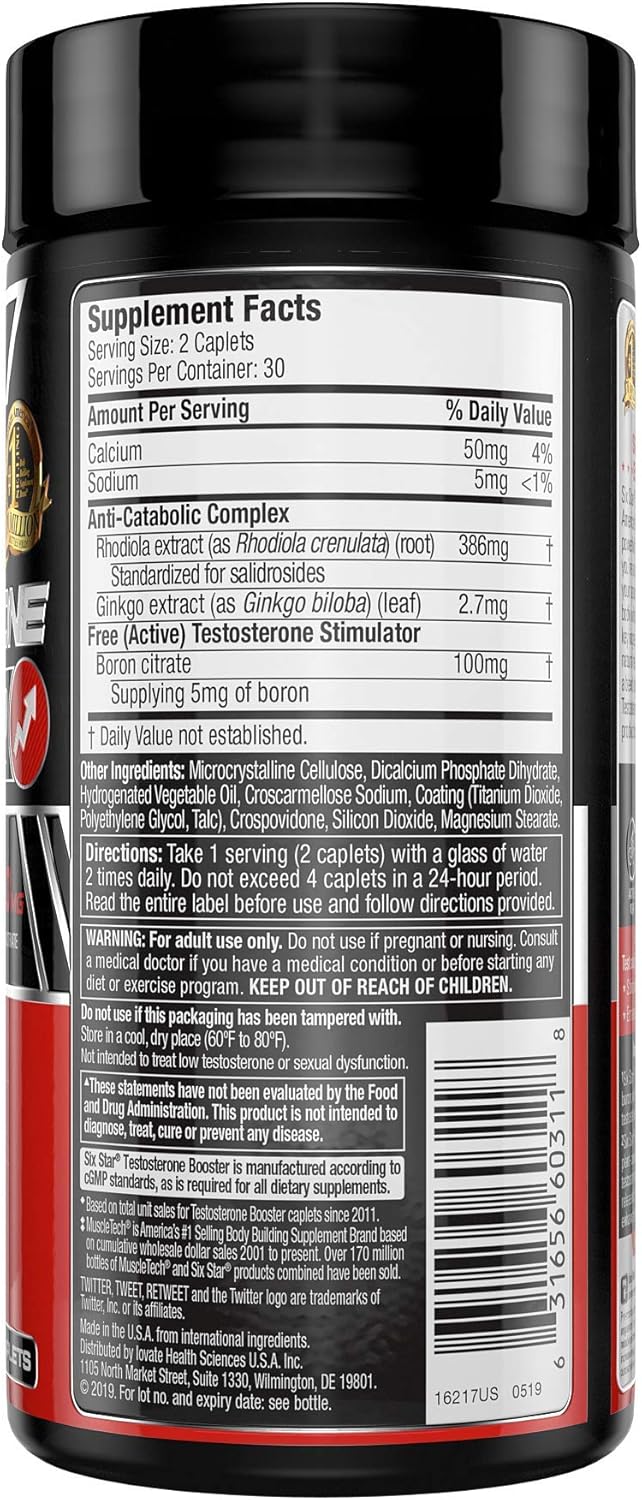 Testosterone Booster for Men | Six Star Pro Nutrition | Test Booster For Men | Extreme Strength + Enhances Training Performance + Scientifically Researched | Test Boost Supplement, 60 Pills: Health & Personal Care