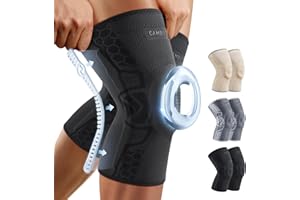 CAMBIVO 2 Pack Knee Brace for Men and Women, Knee Sleeves for Men with Patella Gel Pad and Side Stabilizers, Knee Compression