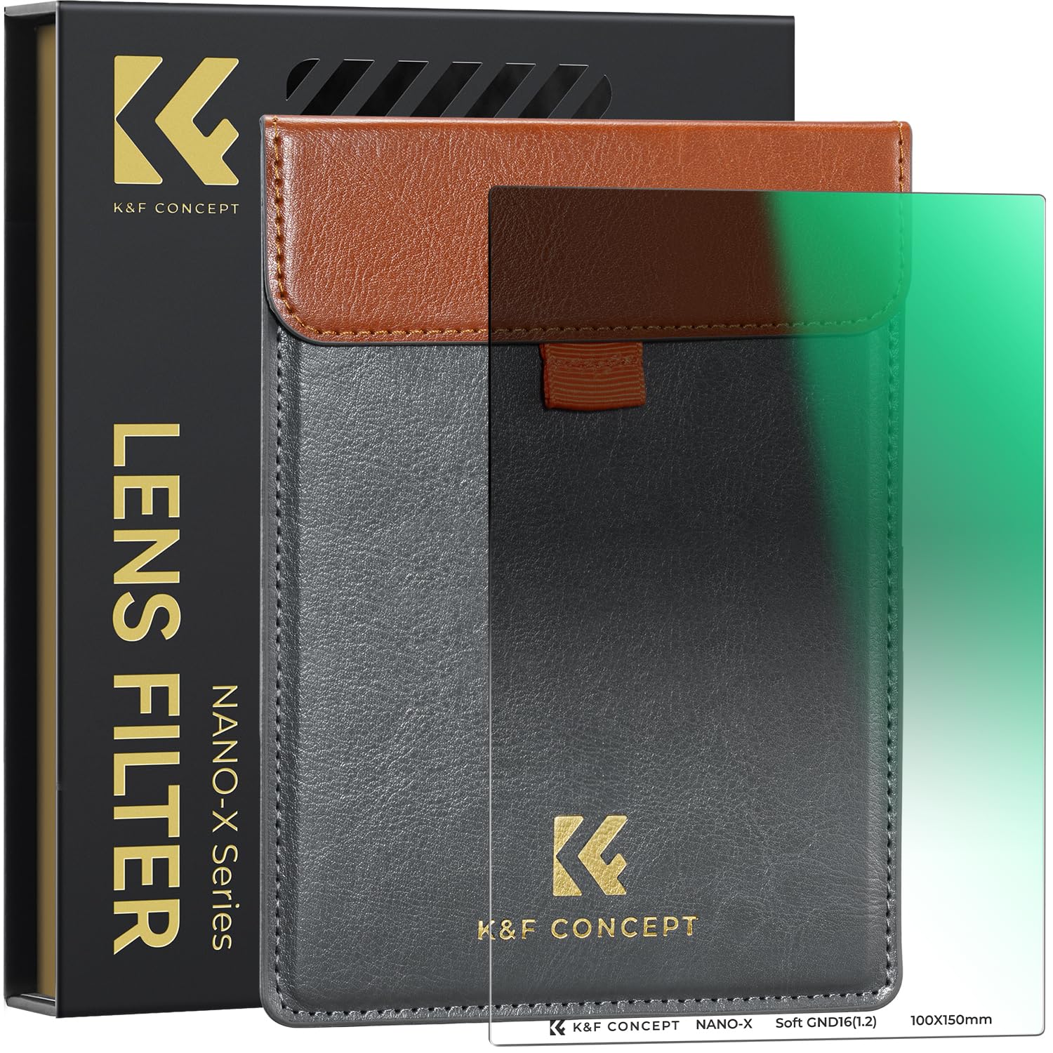 K&F CONCEPT GND16 Filter, Square Soft Graduated Grad Neutral Density Filter ND16(4 f-stops) 100 * 150 * 2.0MM Double Side