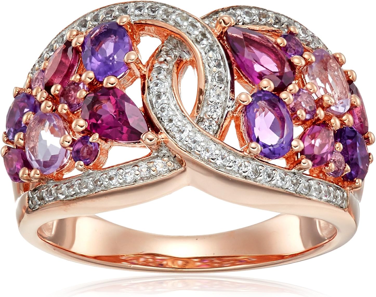 Sterling Silver with Rose Gold Plating SemiPrecious Stone