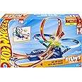 Hot Wheels Toy Car Track Set, Stunt Track Mid-Air Crash with 1:64 Scale Die-Cast Toy Car, Motorized Booster for Non-Stop Stunting & Racing