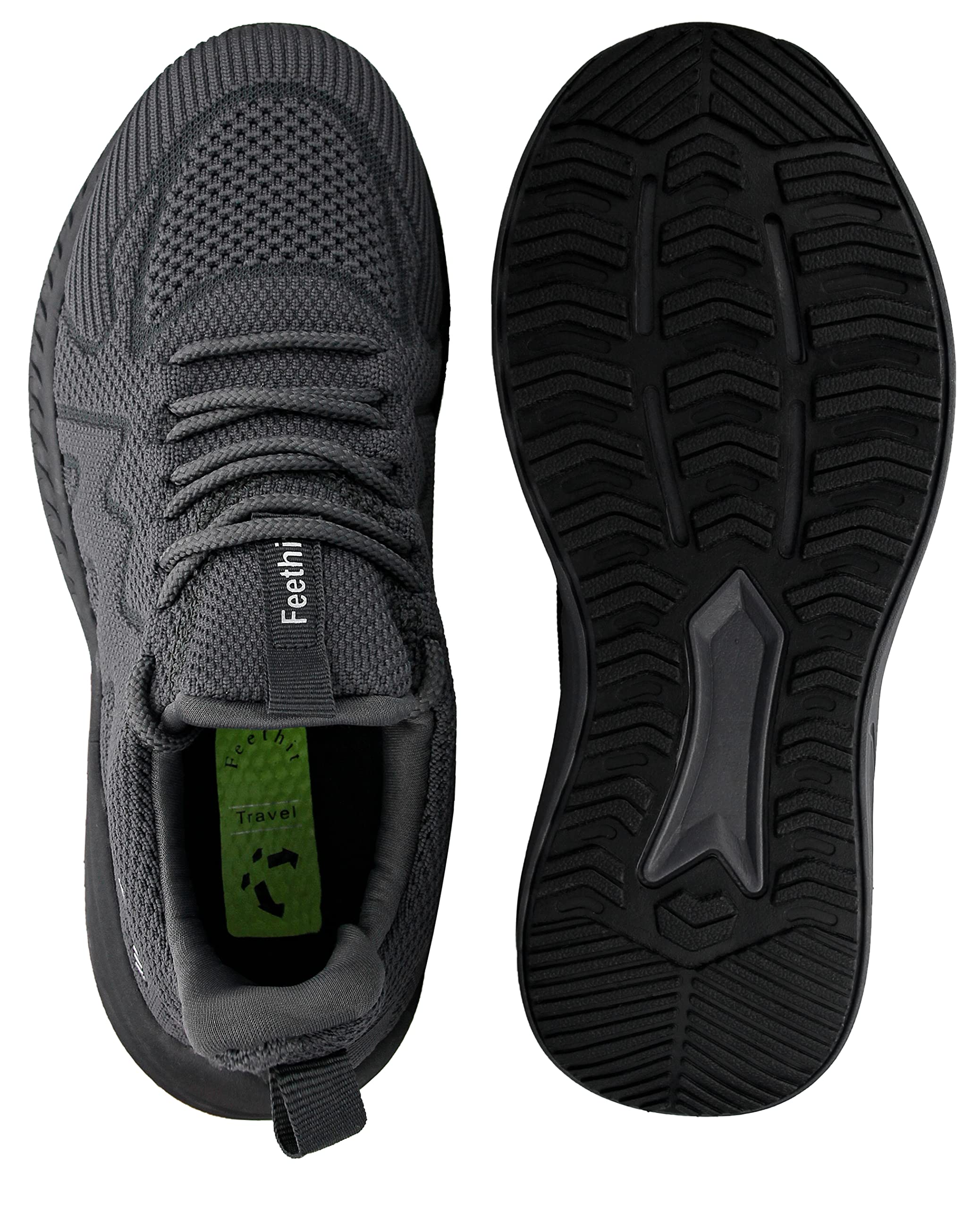 Feethit Sneaker Herren Schuhe Sportschuhe Laufschuhe Turnschuhe Tennis Fitness Jogging Walkingschuhe Leichtgewichts Atmungsaktiv Freizeit Straßenlaufschuhe Schlüpfen Dunkel Grau 43 EU 7