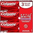 Colgate Optic White Advanced Teeth Whitening Toothpaste with Fluoride, 2% Hydrogen Peroxide, Sparkling White - 3.2 Ounce (3 P