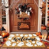 ULTSOFE Halloween Welcome Mat Spooky Non-Slip Front Door Mat, 17x29 in | Faux Coir, Rubber Backing, Shed & Fade Resistant, Low Profile Doormat for Porch Patio Entryway Back Door Halloween Home Decor