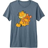Garfield Hugging Pooky Cartoon Cat Premium Tri-blend T-Shirt