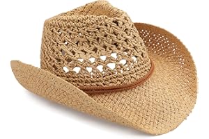 Melesh Adult Sun Straw Western Cowboy Hat