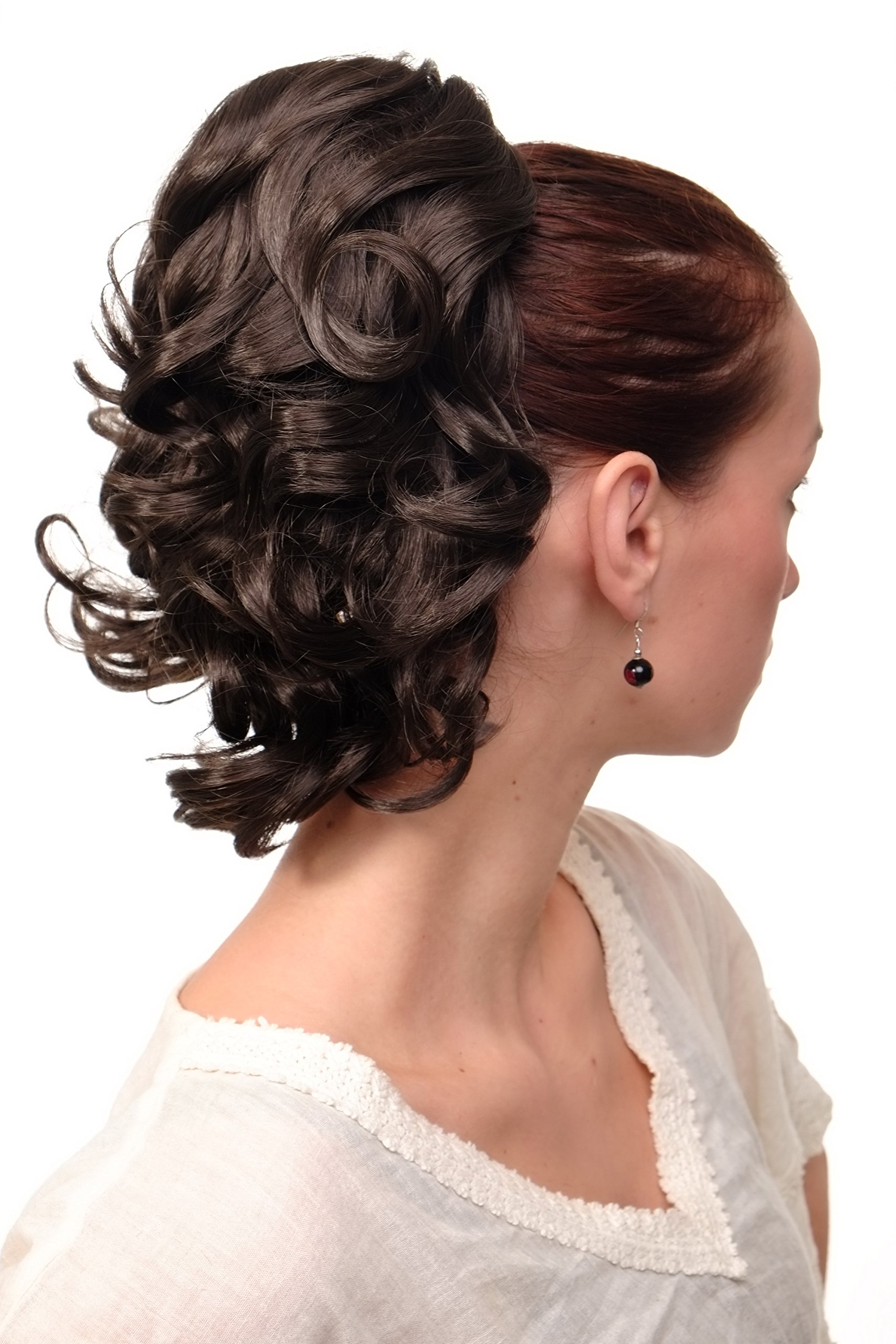 WIG ME UP - JL-3023-8 Hairpiece ponytail with comb and elastic draw string short wavy voluminous platinum brown 14inch