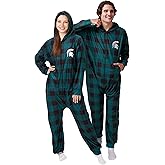 FOCO NCAA unisex-adult Ncaa College Team Logo Plaid Pajamas One Piece Onesie