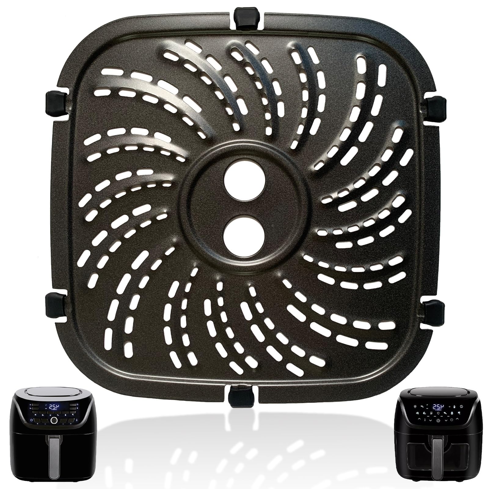 Photo 1 of GSZN Air Fryer Crisping Plate for PowerXL Vortex Pro Air Fryer 6QT, Upgraded Air Fryer Grill Plate Pan Crisper Tray Rack Shelf Insert Grate Grid for 6QT PowerXL Air Fryers, Nonstick, Dishwasher Safe