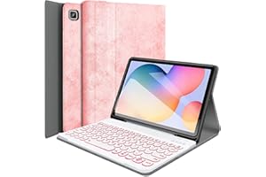 Wineecy Galaxy Tab S6 Lite 2020 Keyboard Case 10.4 [Backlit,SM-P610,SM-P615], 7 Color Light Detachable Wireless Keyboard with