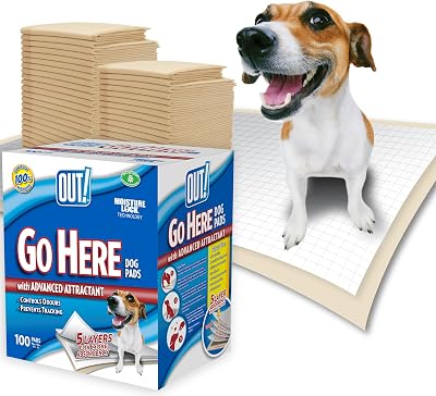 OUT! Moisture Lock Dog Training Pads 53x55cm 100 Pack 5-Layer Odour Control