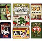 7 Pcs Bar Signs Metal Vintage Bar Signs for Home Bar Wall for Man Cave Decor - Retro Bar Accessories And Gifts Pub Club Room Sign 8×12 Inch(7pcs)