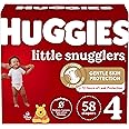 Huggies Size 4 Diapers, Little Snugglers Baby Diapers, Size 4 (22-37 lbs), 58 Count