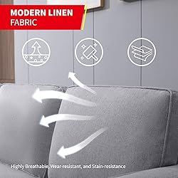 PUREMIND Grey Loveseat Couch for Small Spaces,Cozy