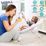 LADIDA Baby Bouncer Birth to 6 Months 3 Speeds 8 Songs Removable Toy Bar view 3