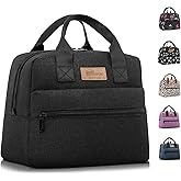 HOMESPON Insulated Lunch Bag for Women Men Lunch Box Cooler Lunch Tote for Work Picnic (Black)