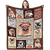 CIUGOIG Pug Gifts for Pug Lovers Blanket 50"x60"- Pugs Themed Gifts for Women/Owners Stuff - Birthday Ideas for Pugs Dog Throw Blanket for Kids & Adults
