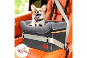 Ziqody Dog Car Seats for Small Dogs, Portable Pet Car Seat with Safe Buckles and Clip-On Leash, Soft Dog Booster Car Seat Waterproof Dog Car Travel Bed for 0-25 lbs,Washable & Detachable