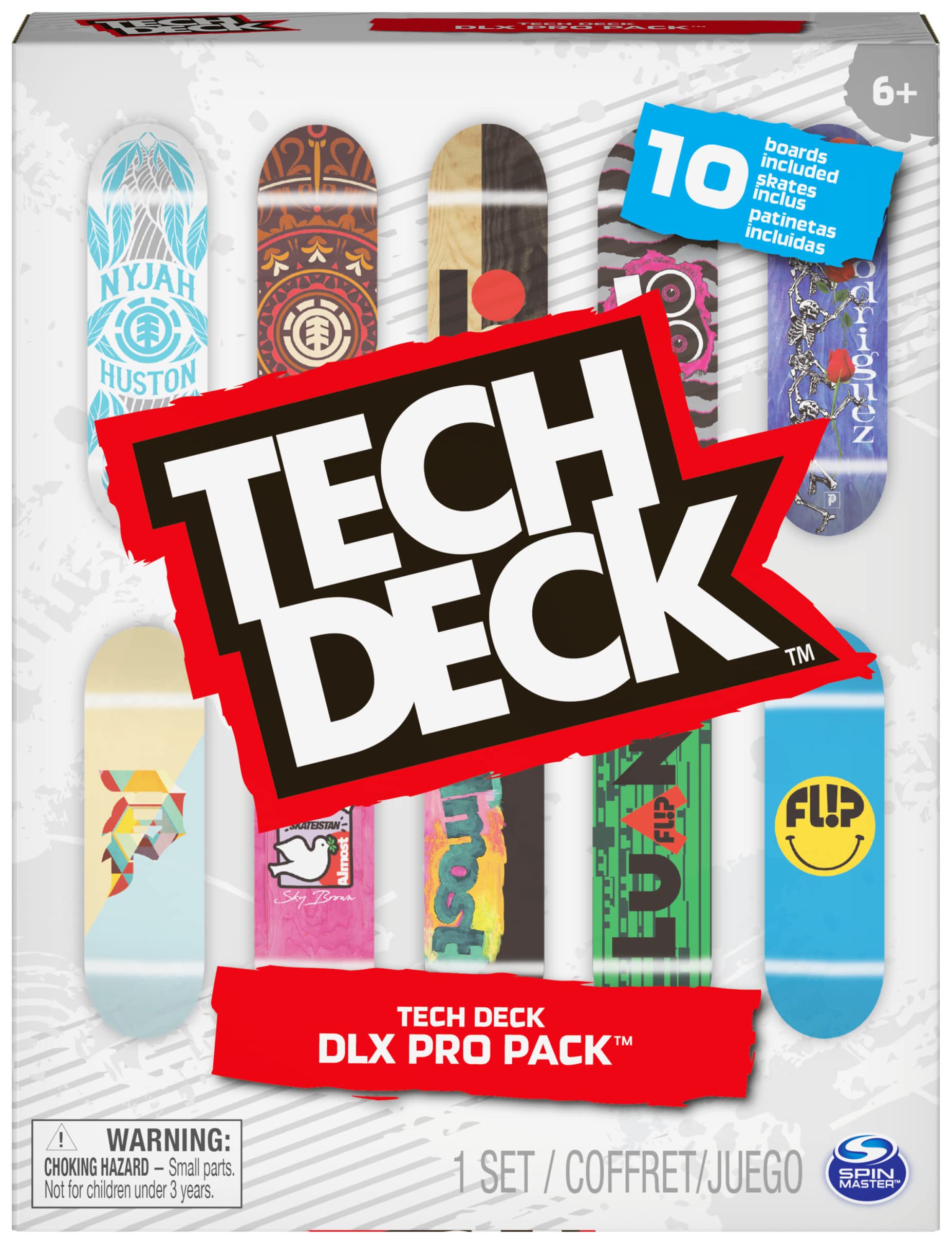 Tech Deck, DLX Pro 10-Pack Of Collectable Fingerboards, For Skate Lovers Age 6 And Up (Only Available On Amazon)