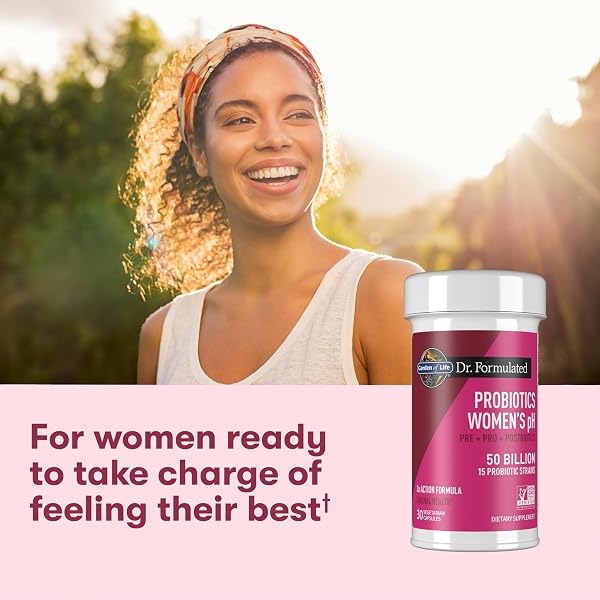 GARDEN OF LIFE, DR FORMULATED ONCE DAILY 3-IN-1 COMPLETE PREBIOTICS, POSTBIOTICS AND PROBIOTICS FOR WOMEN, PRE + PRO + POSTBIOTIC SUPPLEMENT FOR WOMEN’S DIGESTIVE, IMMUNE AND VAGINAL HEALTH, 30 DAY SUPPLY