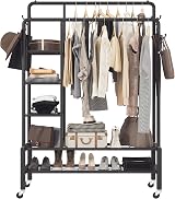 Klass Home Collection Heavy Duty Clothes Rail 120KG Black Metal Rack view 8