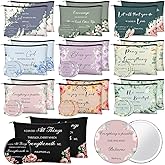 Abbylike 40 Pcs Christian Gift for Women Include 20 Bible Verse Makeup Bags 20 Christian Compact Mirrors Inspirational Religious Scripture Gift for Mom Sister Birthday Christmas(Retro Style)