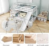 BTM Children's Bunk Bed Frame 3FT with Ladder & Slide, Storage Steps view 4