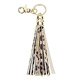 Tassel Keychain for Women Bag Charm with Leather