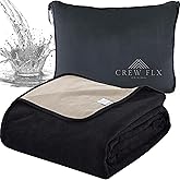 CREW FLX Waterproof Blanket for Bed Intimacy (82"x 82" King Size) Reversible Plush Fleece, Love Blanket, Moisture Absorbent TPU Layer Stain Proof Couch Bed Mattress Water Proof Cover Beige/Black