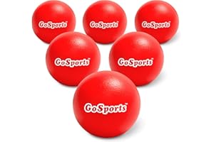 GoSports 6 Inch Soft Skin Foam Playground Dodgeballs - 6 Pack Set for Kids - Red