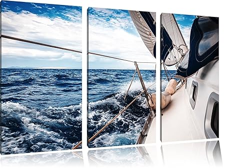 The White Sails Of The Yacht 3 Piece Canvas Picture 120x80 Image