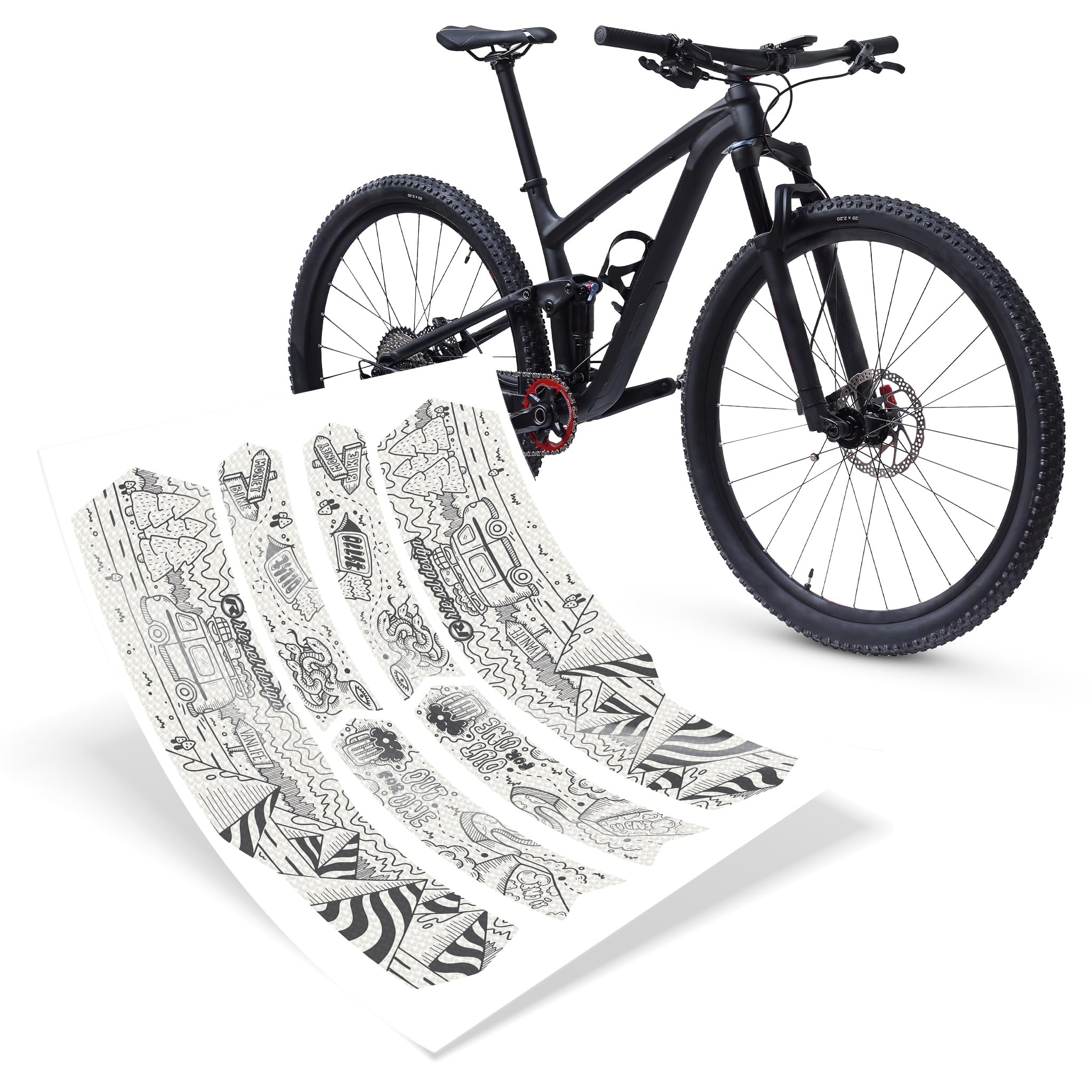 Riesel Design Protective Stickers Triangle Rear Bike Frame - Tape 3000 Honeycomb - Vanlife Silver