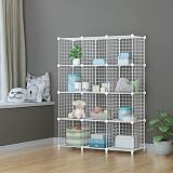 HOMIDEC 12 Cube Wire Storage Shelves Modular Closet Organizer