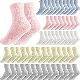 Tivi Tovo 50 Pairs Women Fuzzy Socks Bulk Winter Warm Soft Fluffy Cozy Mink Fleece Sleeping Slipper Socks for Women Gifts