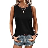 WIHOLL Tank Tops for Women Summer Outfits 2026 Crew Neck Casual Sleeveless Shirts Blouses Clothes