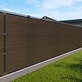 Windscreen4less 4' x 49'10" Privacy Fence Screen Heavy Duty Windscreen Fencing Cover Windblock Mesh Fabric Shade Cloth with Brass Grommtes for Garden Yard Pool Deck Carport Construction, Brown