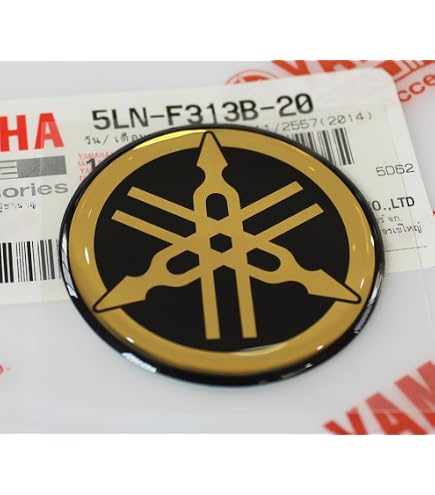 4X Set of Gold Tuning Fork+letter Decal 3D Emblem Fuel Tank