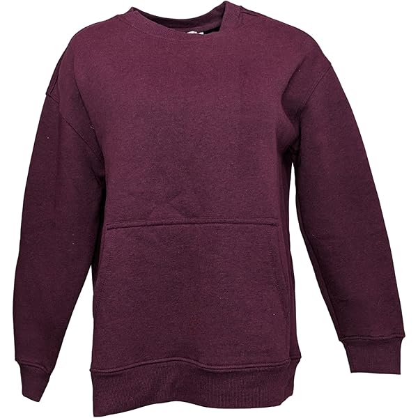 Danskin Ladies' Oversized Crewneck with Pocket, Light Heater