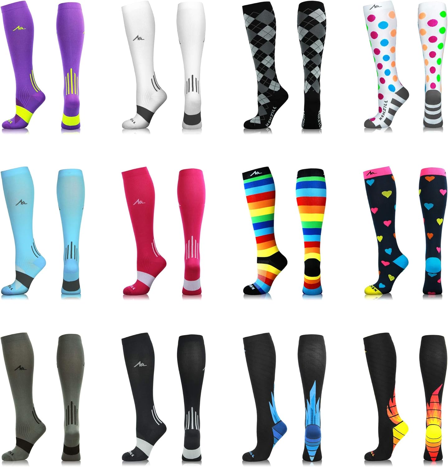 NEWZILL Compression Socks U.S Olympic Fencer Recommend for Men & Women 20-30mmHg: Clothing