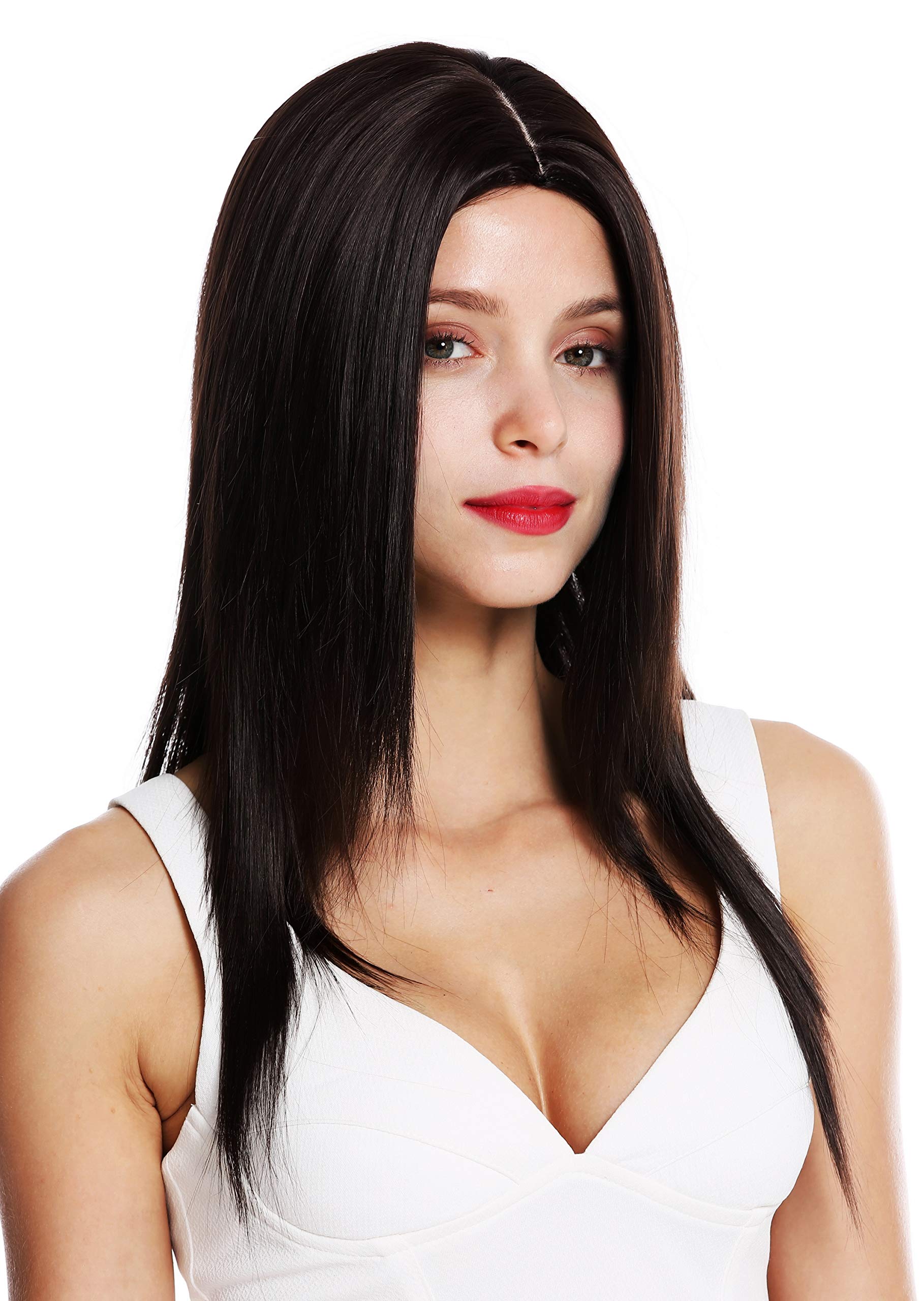 WIG ME UP - VK-34-4 quality women's wig long sleek middle parting dark brown