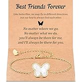 JQVLOVE Dainty Butterfly Bracelet, Sister/Best Friend/Bestie/Granddaughter/Daughter/Niece Gift, Birthday & Christmas Friendship Gift for Women & Teen Girls