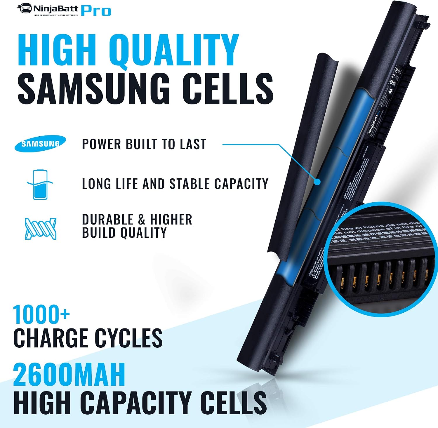 NinjaBatt Pro Battery for HP 807957-001 807956-001 HS04 HS03 HSTNN-LB6V 807612-421 HSTNN-LB6U 250 G5 807611-421 15-AF067SA TPN-I119 843532-851 - Image 3