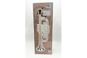 KSMTOYS My First Toy Trumpet for Kids in Silver Finish with 4 Keys is a Great Learning Kid Toy Instrument and Teaching Tool for Children Ages 3+ BPA Free.